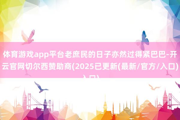 体育游戏app平台老庶民的日子亦然过得紧巴巴-开云官网切尔西赞助商(2025已更新(最新/官方/入口)