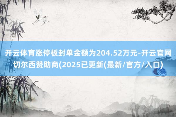 开云体育涨停板封单金额为204.52万元-开云官网切尔西赞助商(2025已更新(最新/官方/入口)
