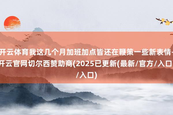 开云体育我这几个月加班加点皆还在鞭策一些新表情-开云官网切尔西赞助商(2025已更新(最新/官方/入口)