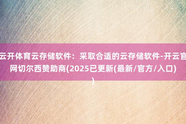 云开体育云存储软件：采取合适的云存储软件-开云官网切尔西赞助商(2025已更新(最新/官方/入口)