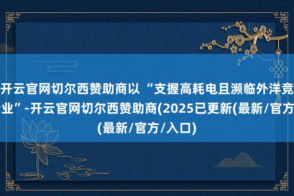 开云官网切尔西赞助商以 “支握高耗电且濒临外洋竞争的企业”-开云官网切尔西赞助商(2025已更新(最新/官方/入口)